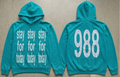 STAYFORTODAY Bright Teal And White Text Hoodie