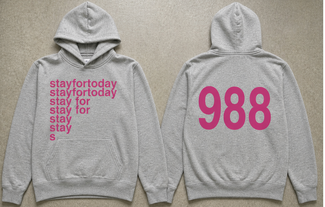 STAYFORTODAY Grey And Pink Hoodie