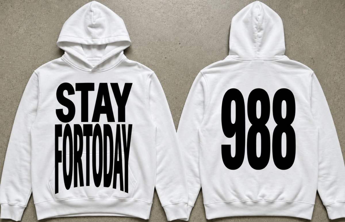 STAYFORTODAY Classic White Hoodie